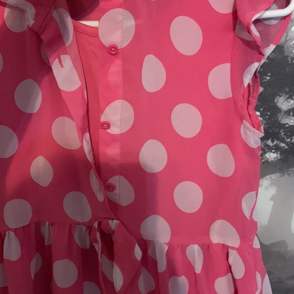 Faded Glory pink and white polka dot dress 10/12 - Picture 4 of 10
